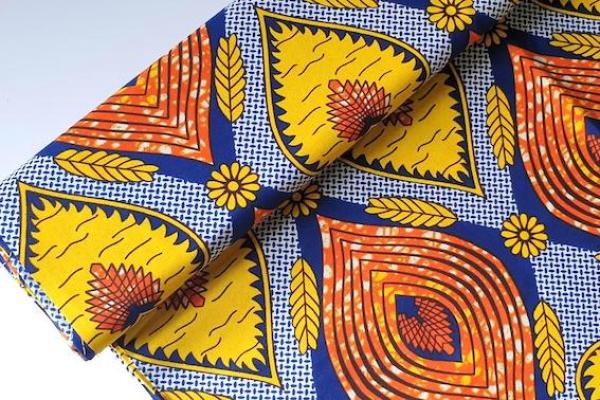 YELLOW HEART Waxprint Stoff